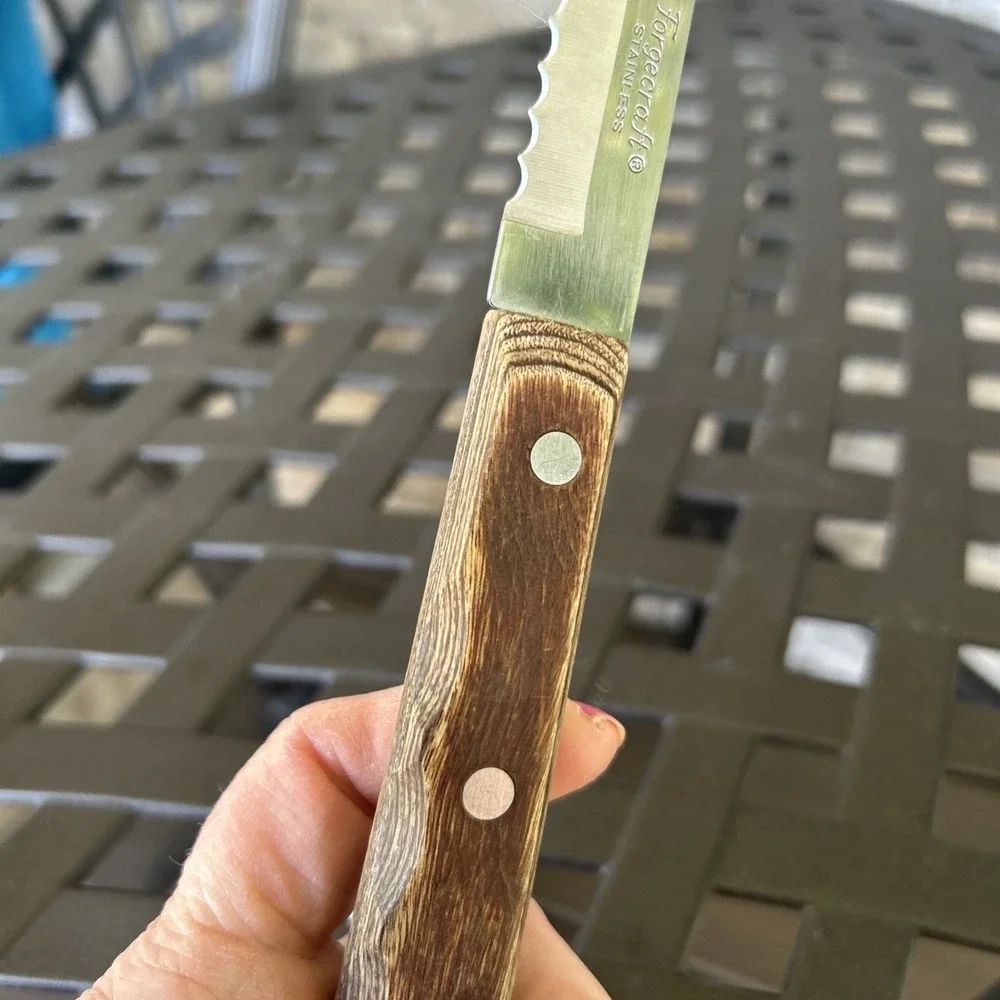 Vintage Forgecraft Stainless Steel Serrated 13 In Knife Japan